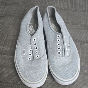 Vans Sparkling Silver Slip-On Shoes